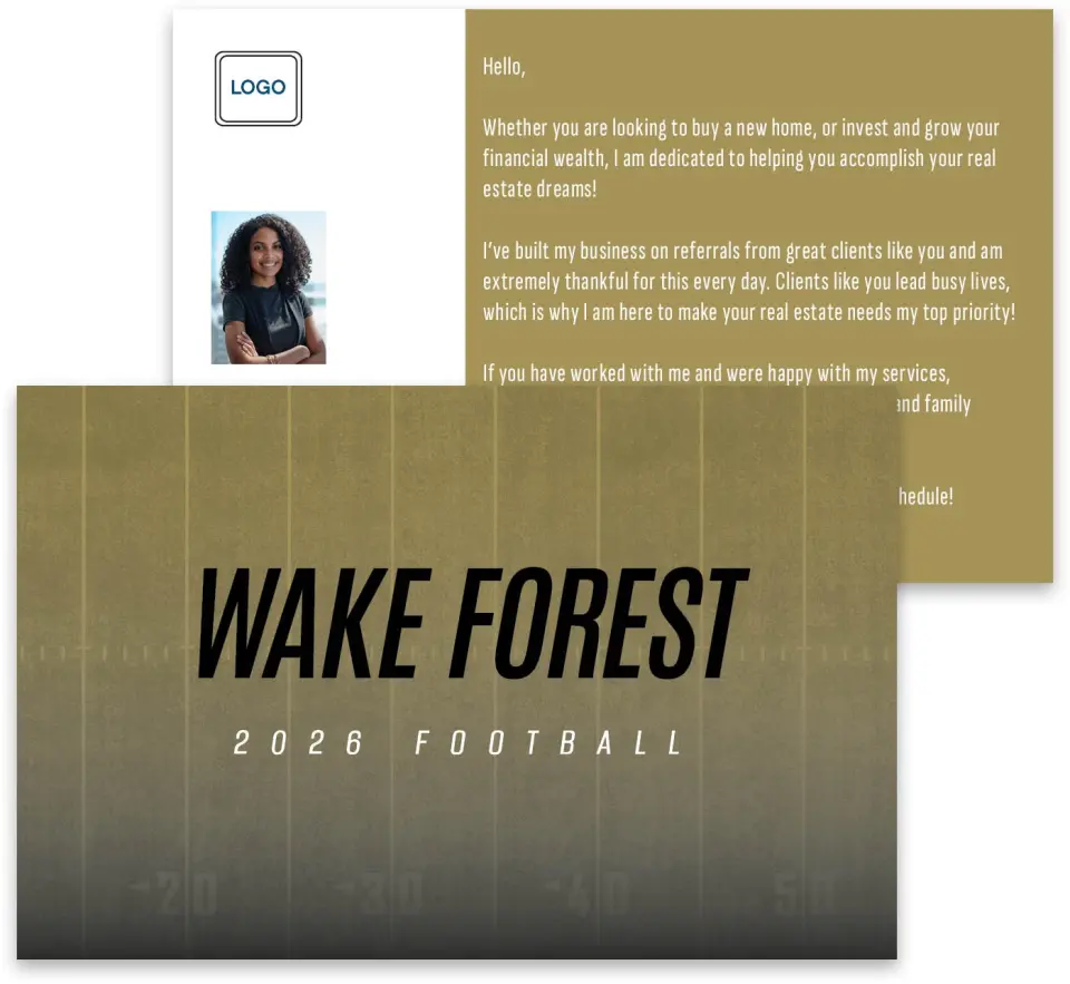 This is a 3¾" x 5¾" Football Insert called Wake Forest Demon Deacons printed in full color