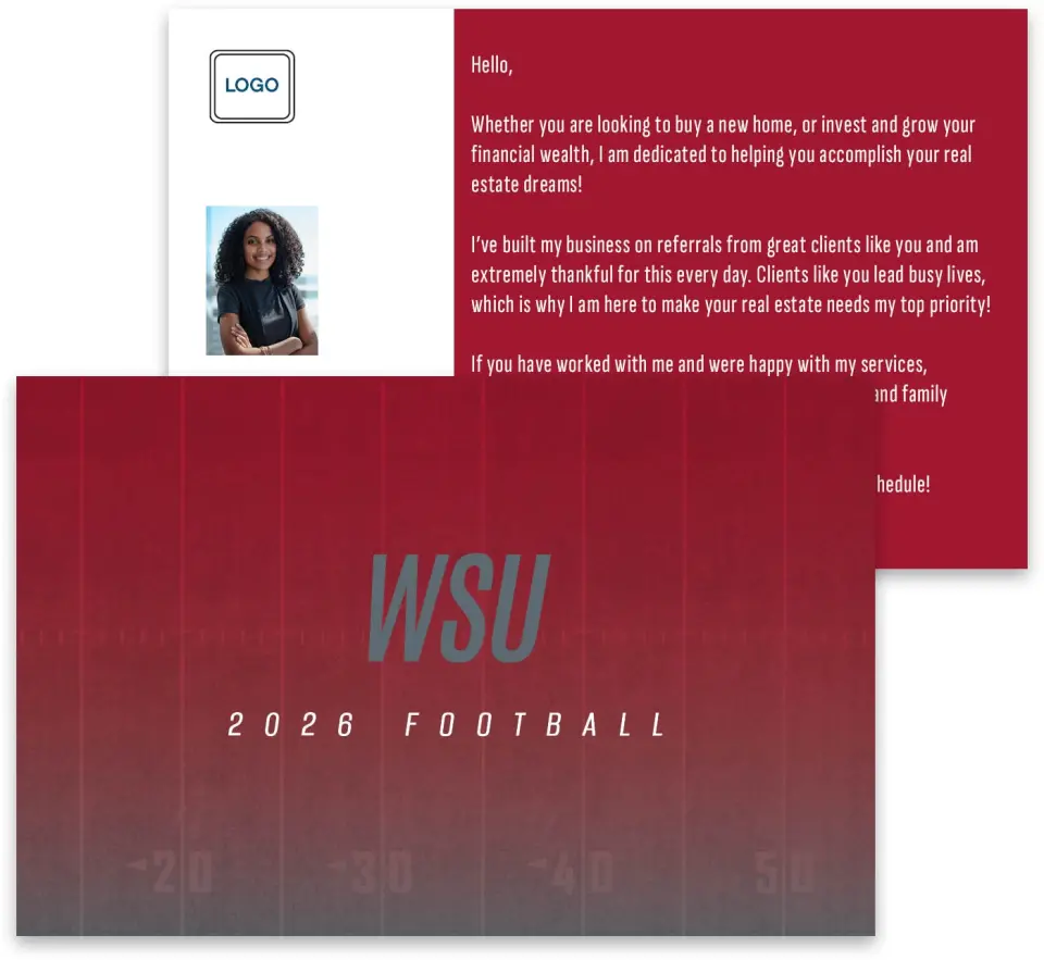 This is a 3¾" x 5¾" Football Insert called Washington State Cougars printed in full color