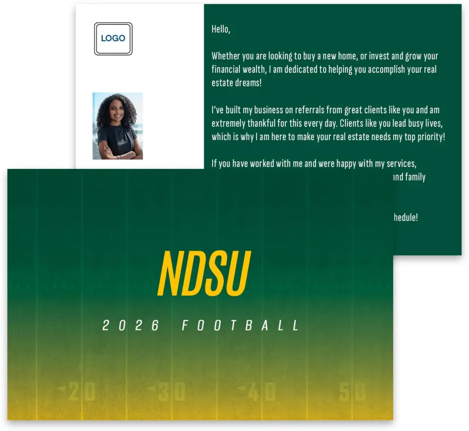 This is a 3¾" x 5¾" Football Insert called North Dakota State Bison printed in full color