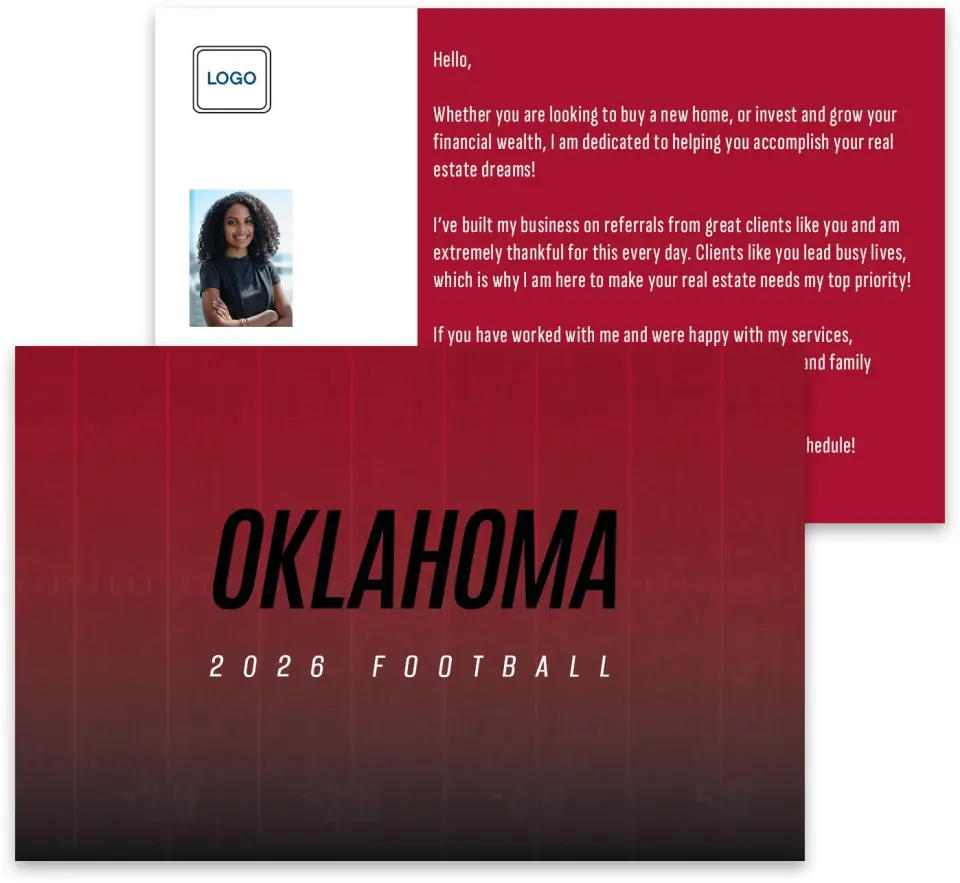 This is a 3¾" x 5¾" Football Insert called Oklahoma Sooners printed in full color