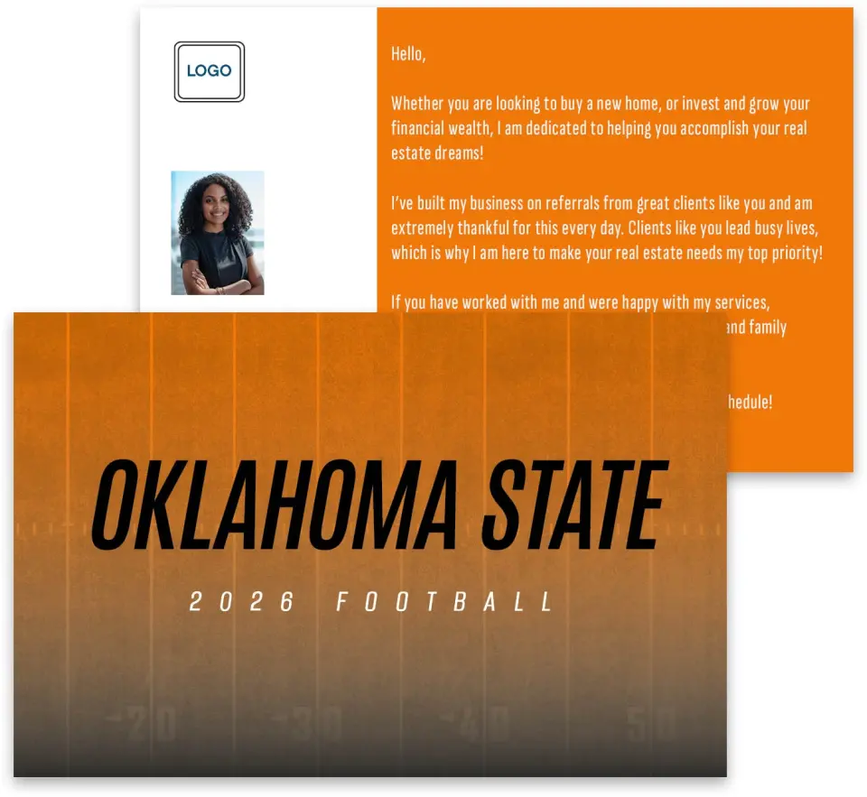 This is a 3¾" x 5¾" Football Insert called Oklahoma State Cowboys printed in full color