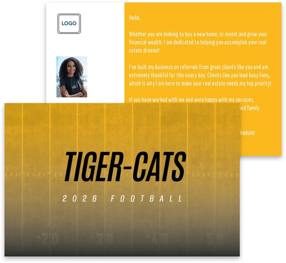 This is a 3¾" x 5¾" Football Insert called Hamilton Tiger Cats printed in full color