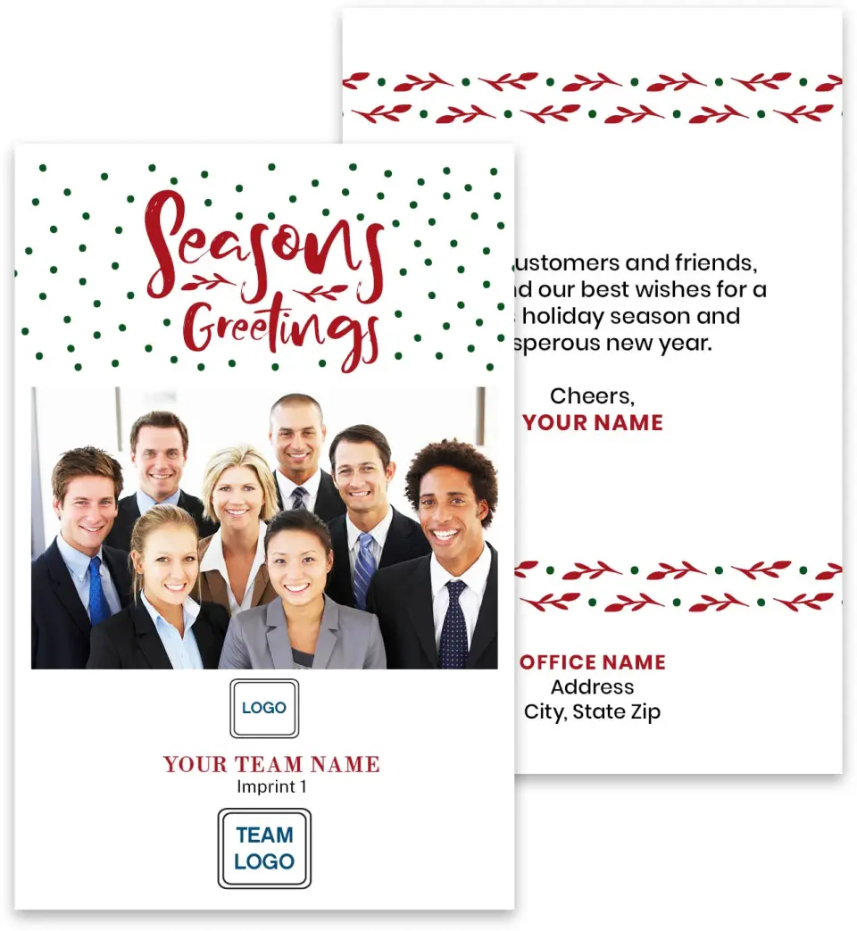 This is a 3¾" x 5¾" Marketing Insert called Dotted Greetings printed in full color