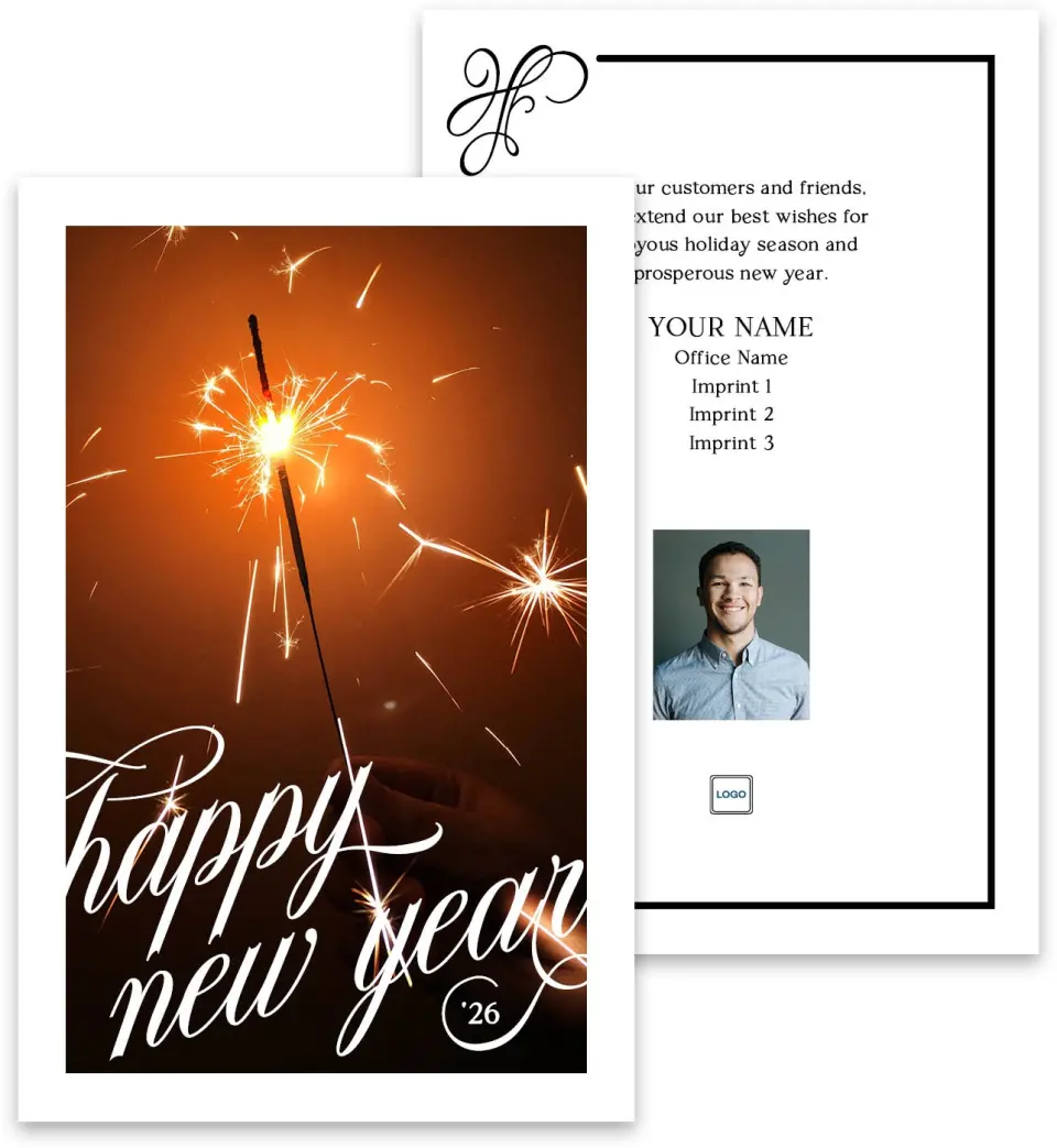 This is a 3¾" x 5¾" Marketing Insert called Sparkling New Year printed in full color