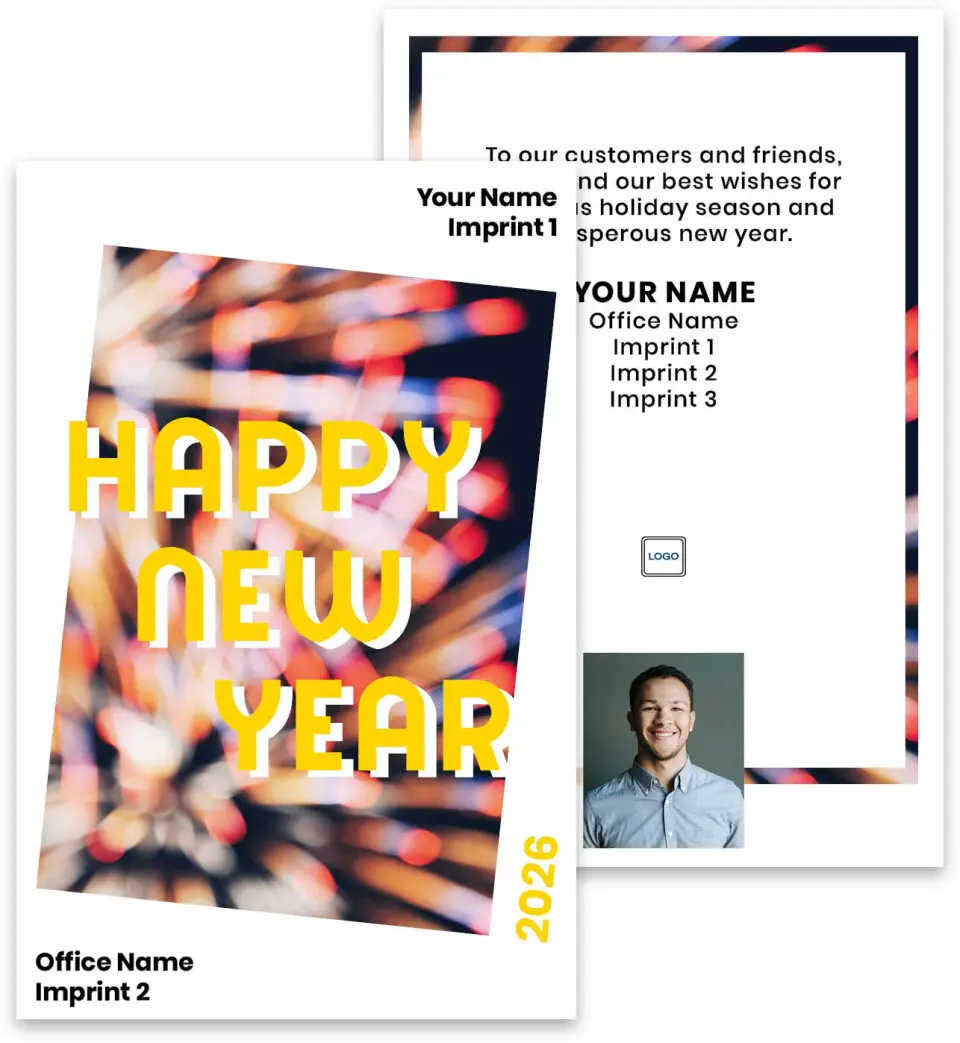 This is a 3¾" x 5¾" Marketing Insert called Retro New Year printed in full color