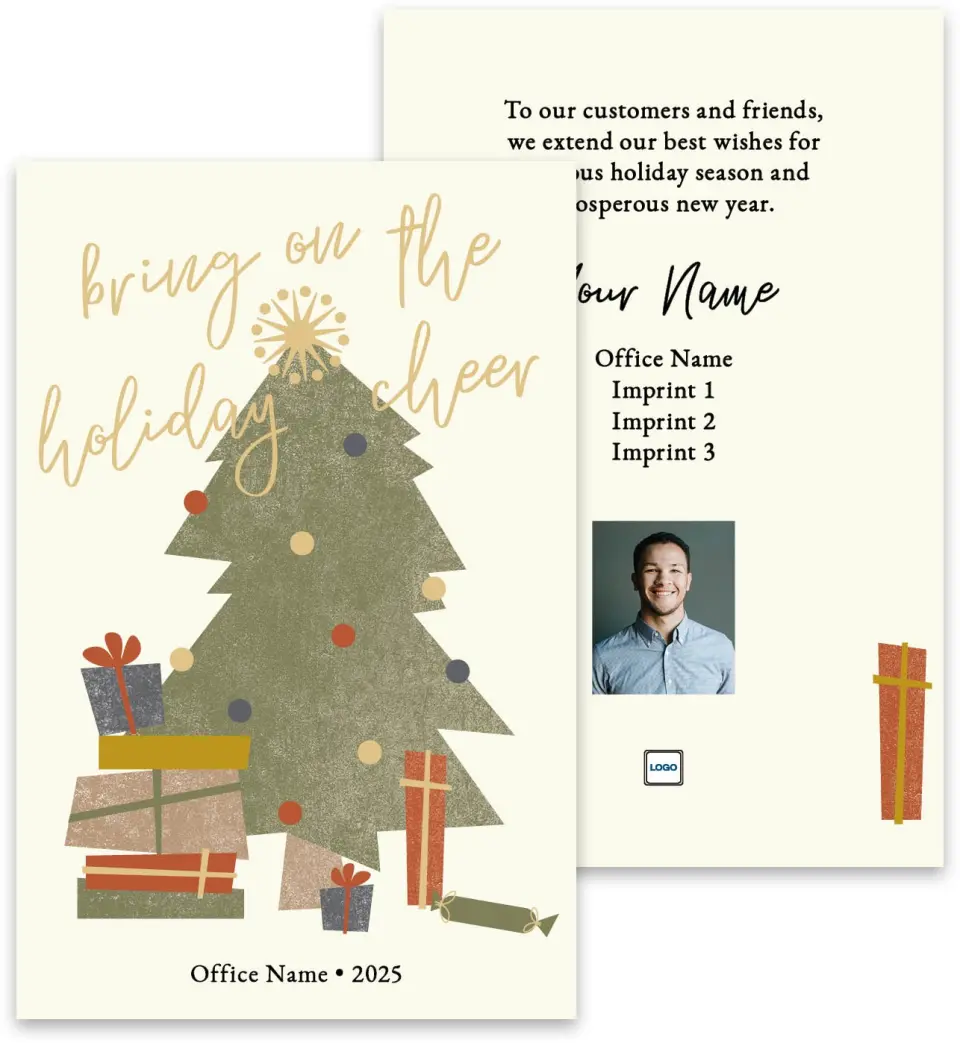 This is a 3¾" x 5¾" Marketing Insert called Retro Christmas Tree printed in full color