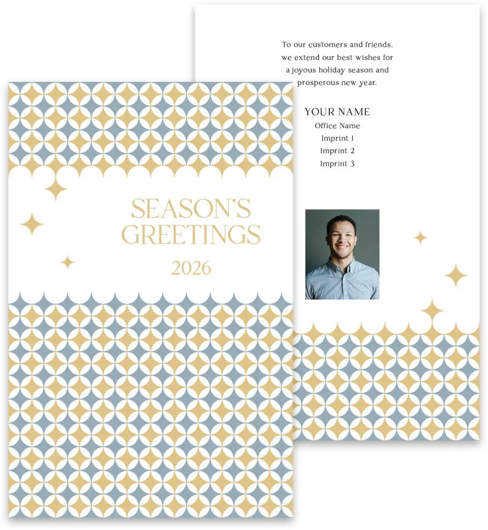 This is a 3¾" x 5¾" Marketing Insert called Patterned Greetings printed in full color