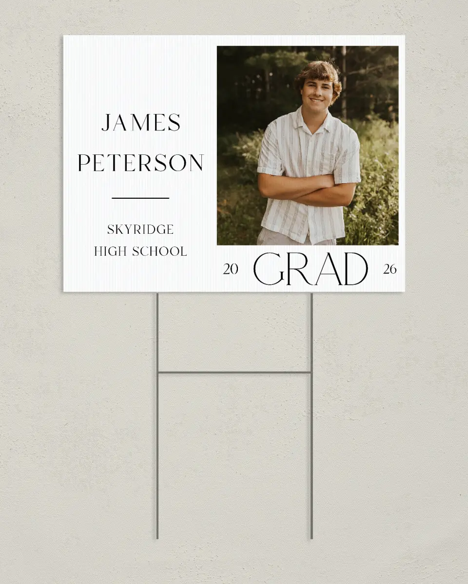 This is a 24" x 18" Welcome Grad Sign called Most Classic printed in full color