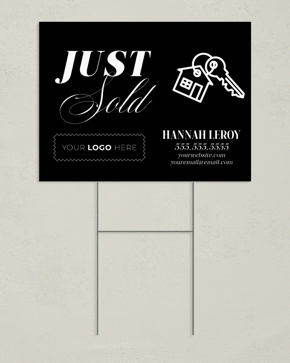 This is a 24" x 18" Business Yard Sign called Lovely Home printed in full color