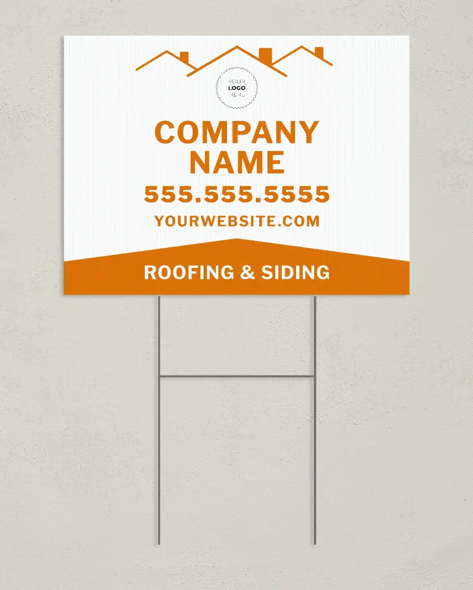 This is a 24" x 18" Business Yard Sign called Raise the Roof printed in full color