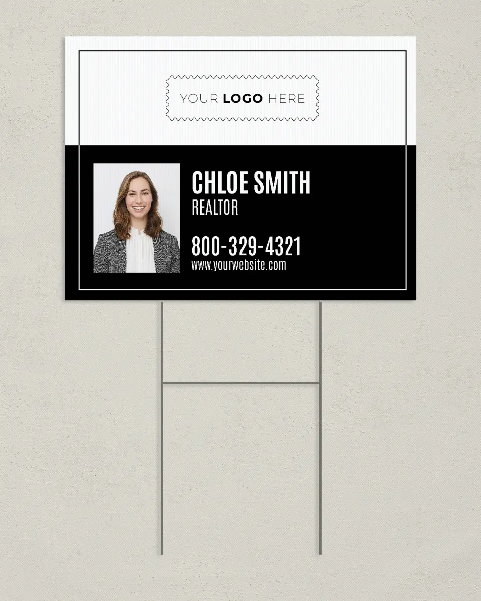 This is a 24" x 18" Business Yard Sign called Discover Home printed in full color