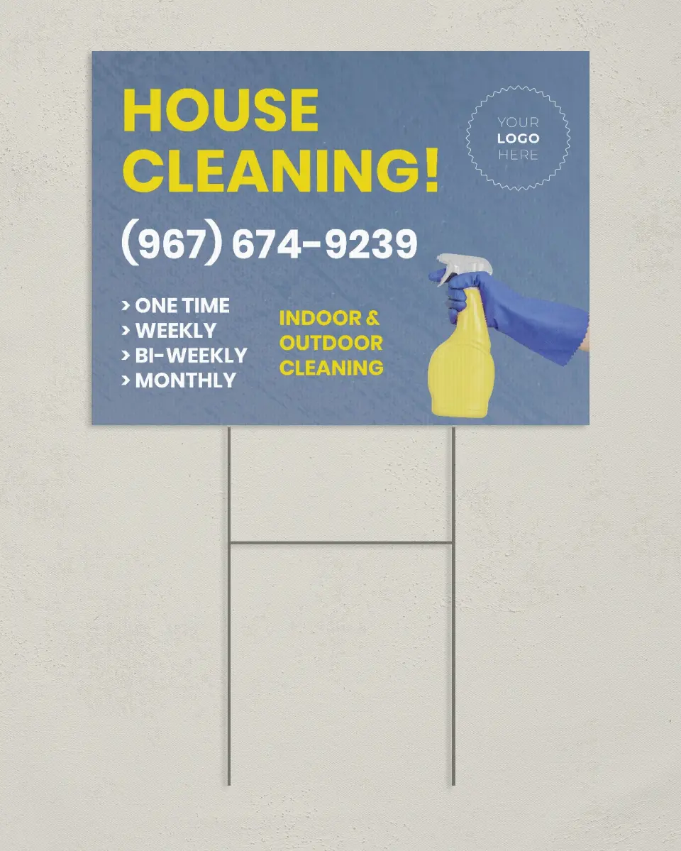 This is a 24" x 18" Business Yard Sign called Sparkle Clean printed in full color