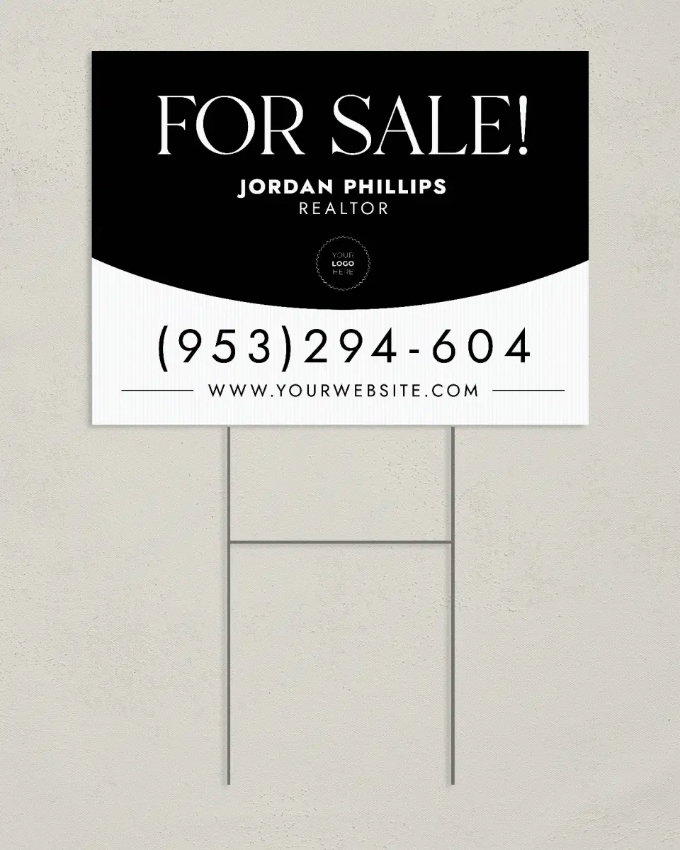 This is a 24" x 18" Business Yard Sign called New Listing printed in full color