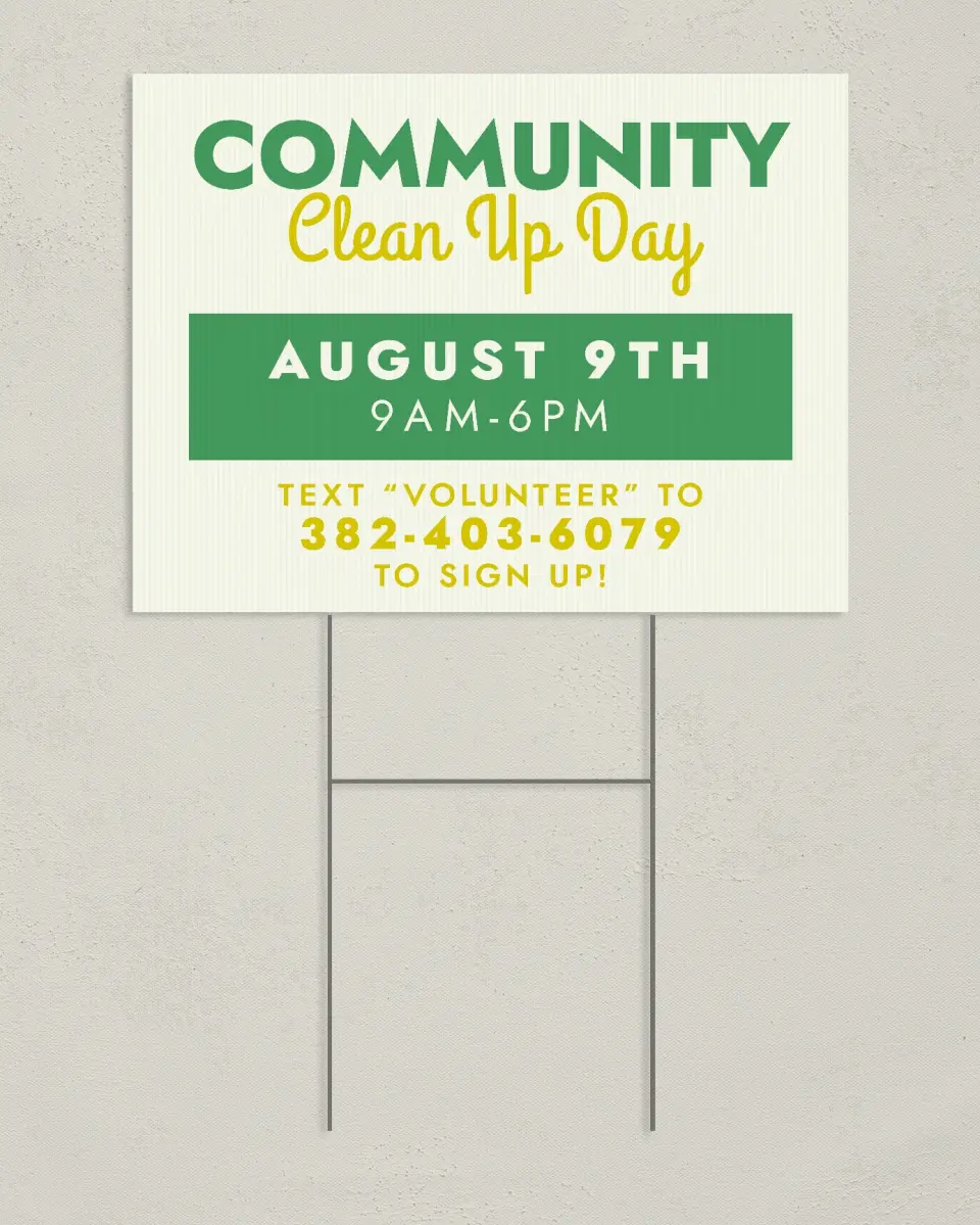 This is a 24" x 18" Business Yard Sign called Local Cause printed in full color