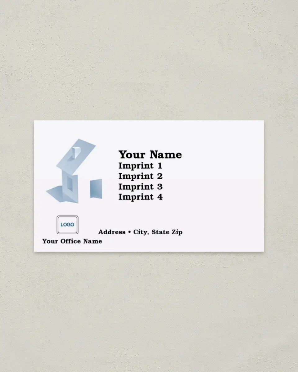 This is a 2" x 3½" Paper Business Card called Blue House Outline printed in full color on Soft Touch paper