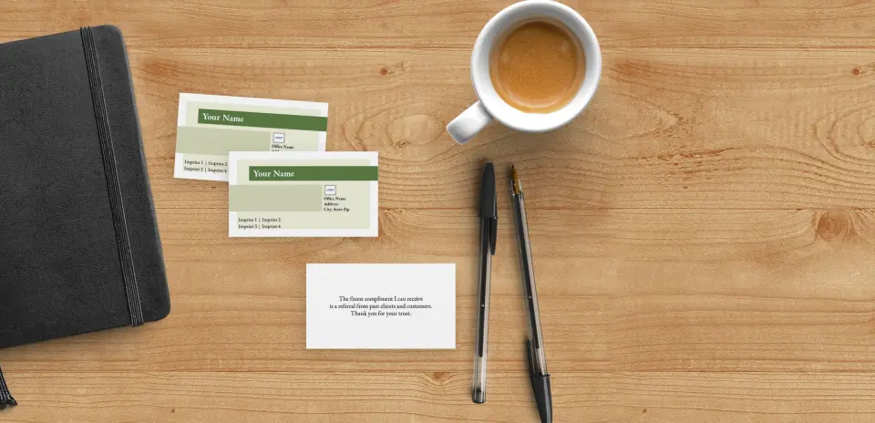 Paper Business Card Back View