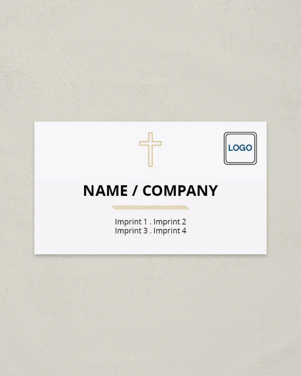 This is a 2" x 3½" Paper Business Card called Cross Centered Church printed in full color on Soft Touch paper