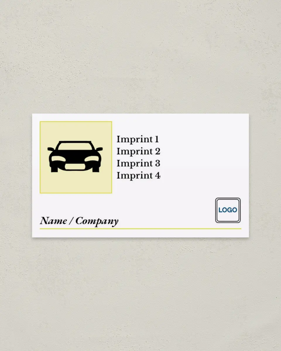 This is a 2" x 3½" Paper Business Card called Auto Sales printed in full color on Soft Touch paper