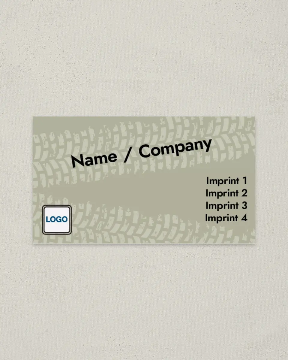 This is a 2" x 3½" Paper Business Card called Tire Center printed in full color on Soft Touch paper