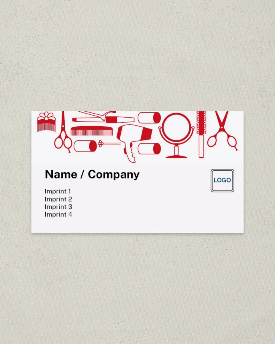 This is a 2" x 3½" Paper Business Card called Hair Salon printed in full color on Soft Touch paper