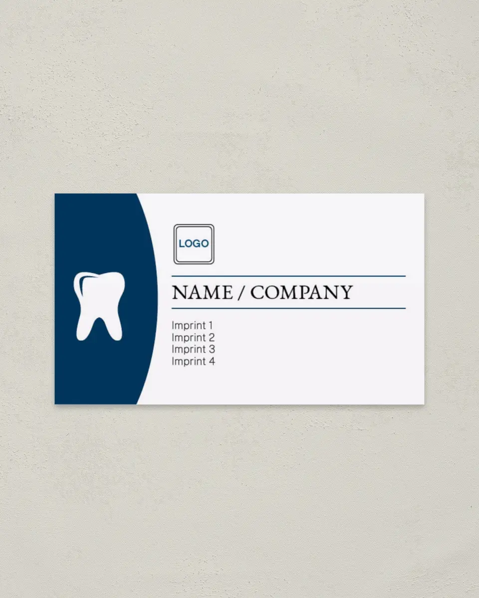 This is a 2" x 3½" Paper Business Card called Family Dental printed in full color on Soft Touch paper