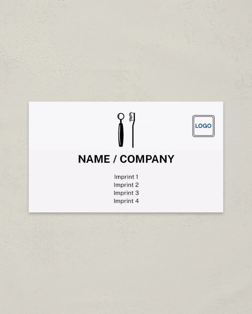 This is a 2" x 3½" Paper Business Card called Dental Health printed in full color on Soft Touch paper
