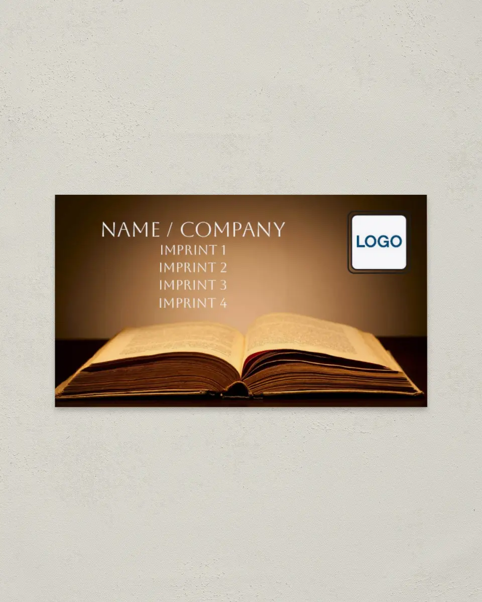 This is a 2" x 3½" Paper Business Card called Book of Hope printed in full color on Soft Touch paper
