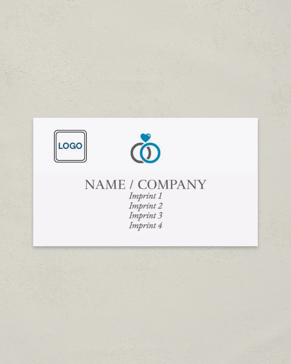 This is a 2" x 3½" Paper Business Card called Wedding Specialist printed in full color on Soft Touch paper