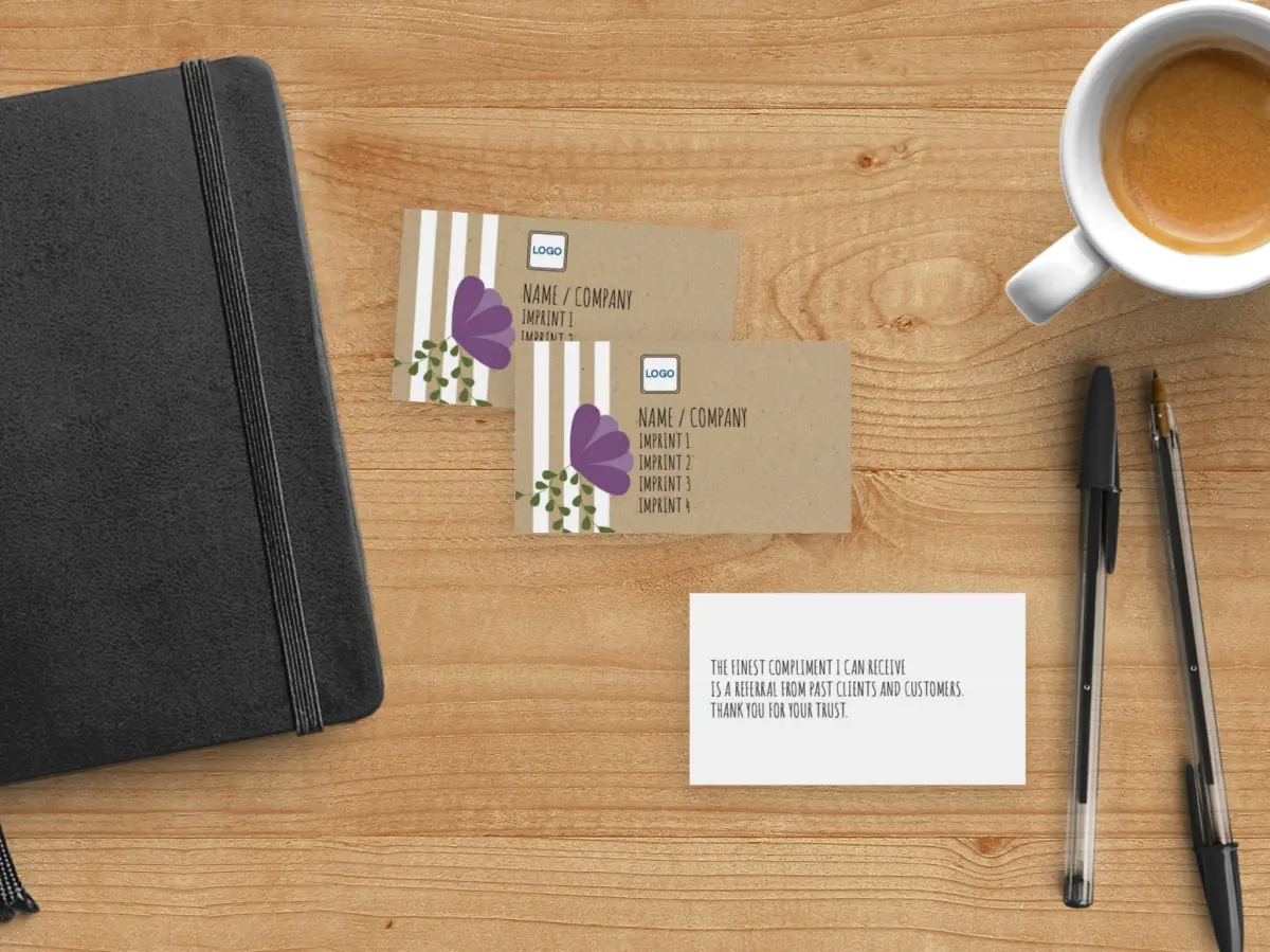 Paper Business Card Back View