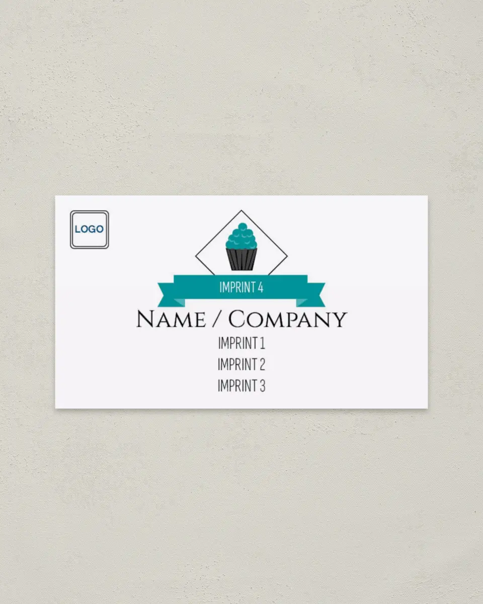 This is a 2" x 3½" Paper Business Card called Specialty Bakery printed in full color on Soft Touch paper