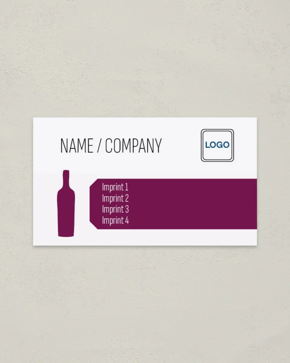 This is a 2" x 3½" Paper Business Card called Food & Wine printed in full color on Soft Touch paper