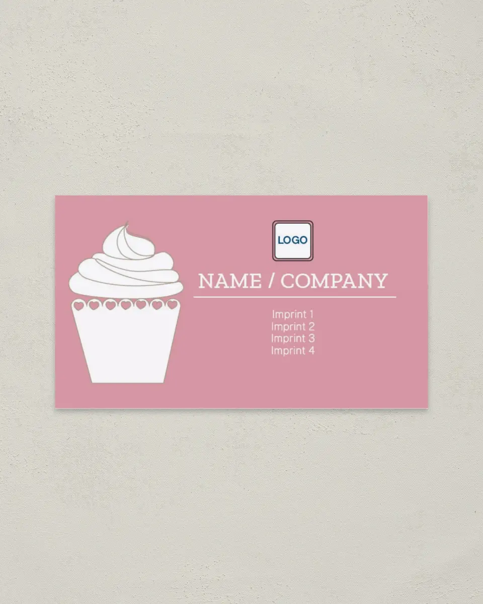 This is a 2" x 3½" Paper Business Card called Cupcake Bakery printed in full color on Soft Touch paper