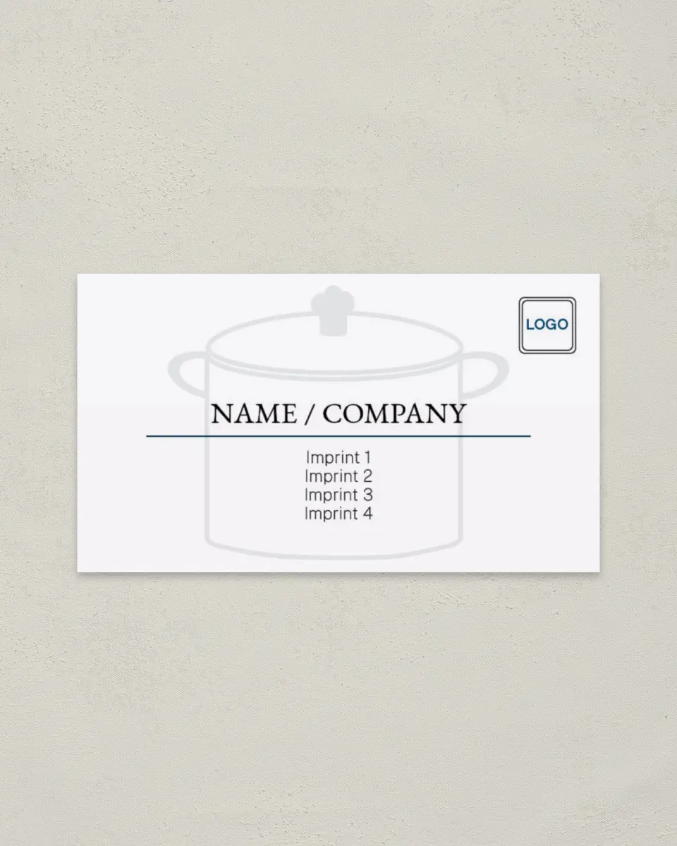 This is a 2" x 3½" Paper Business Card called Home Cooked printed in full color on Soft Touch paper