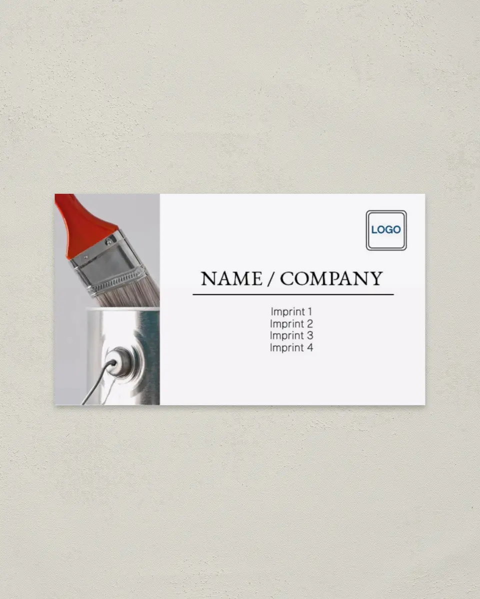 This is a 2" x 3½" Paper Business Card called Room Painters printed in full color on Soft Touch paper