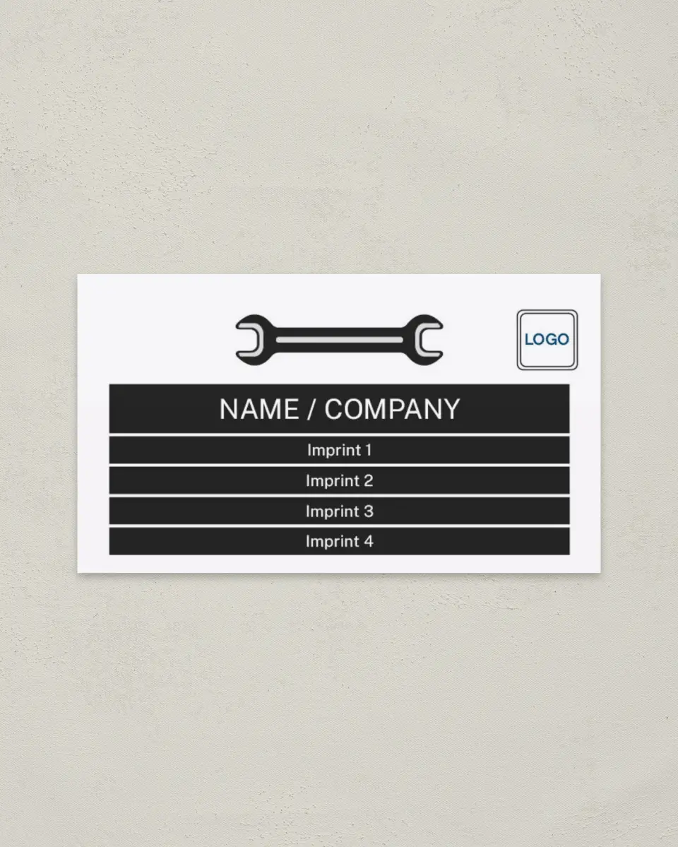 This is a 2" x 3½" Paper Business Card called Repair Services printed in full color on Soft Touch paper