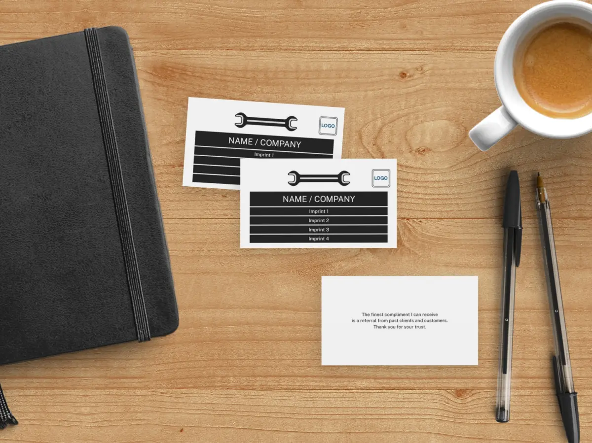 Paper Business Card Back View
