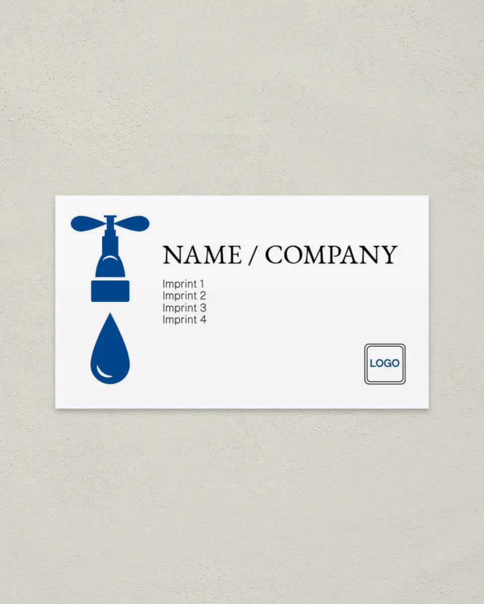 This is a 2" x 3½" Paper Business Card called Plumbing Services printed in full color on Soft Touch paper