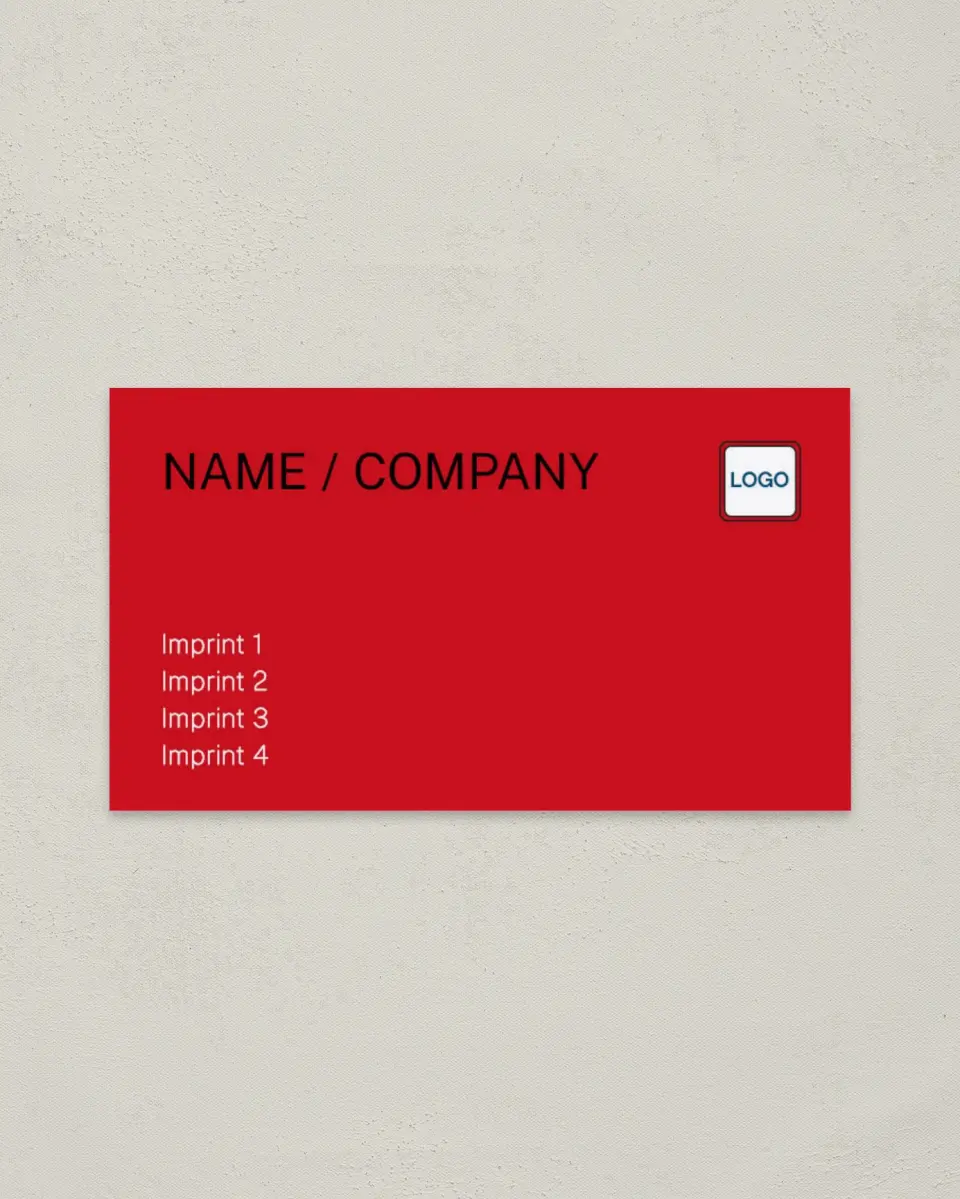 This is a 2" x 3½" Paper Business Card called Industry Leader printed in full color on Soft Touch paper