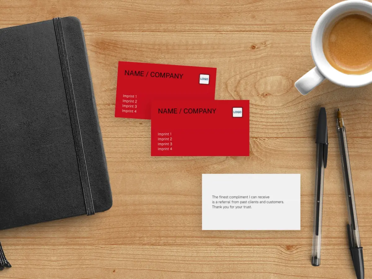 Paper Business Card Back View