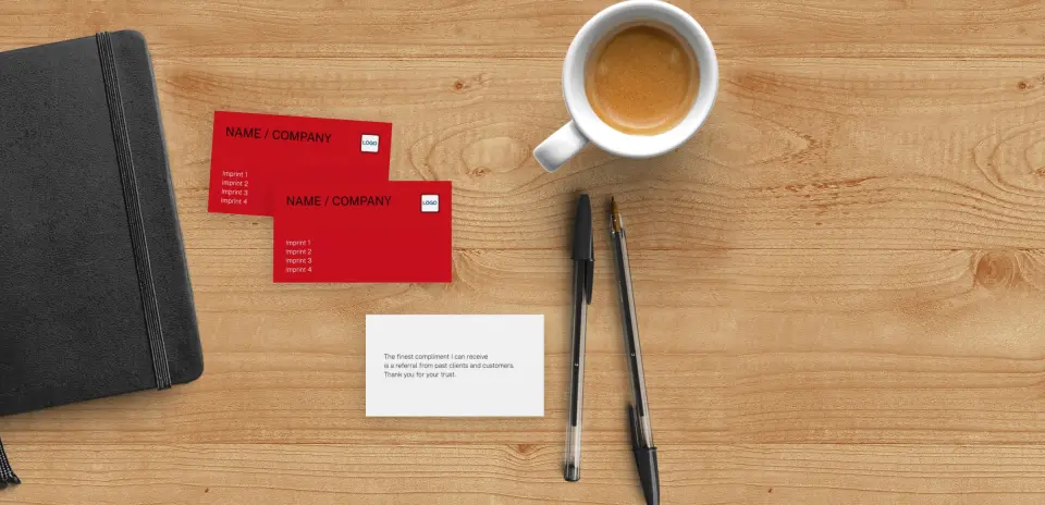 Paper Business Card Back View