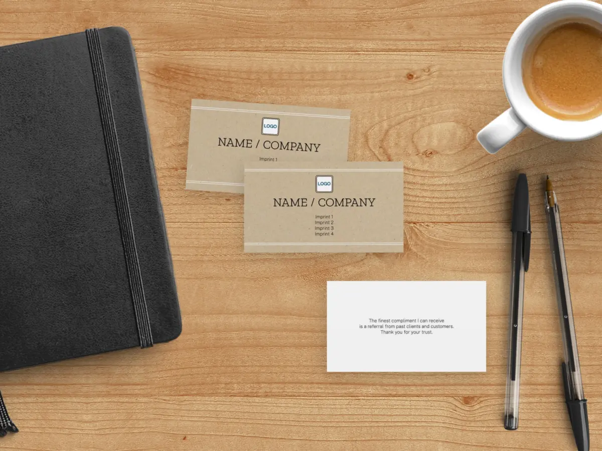 Paper Business Card Back View