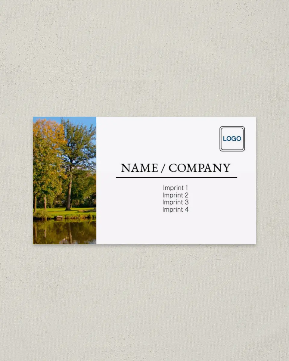 This is a 2" x 3½" Paper Business Card called Lakeside Resort printed in full color on Soft Touch paper