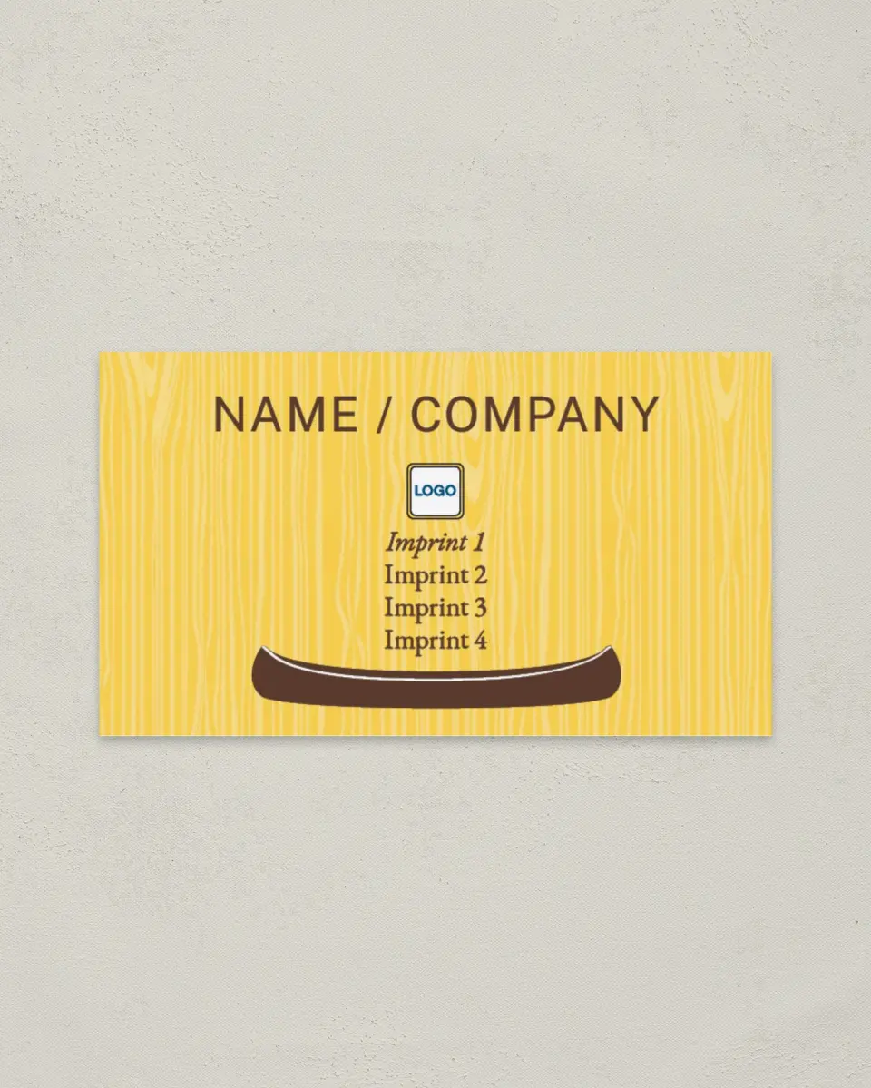 This is a 2" x 3½" Paper Business Card called Canoe River Tours printed in full color on Soft Touch paper