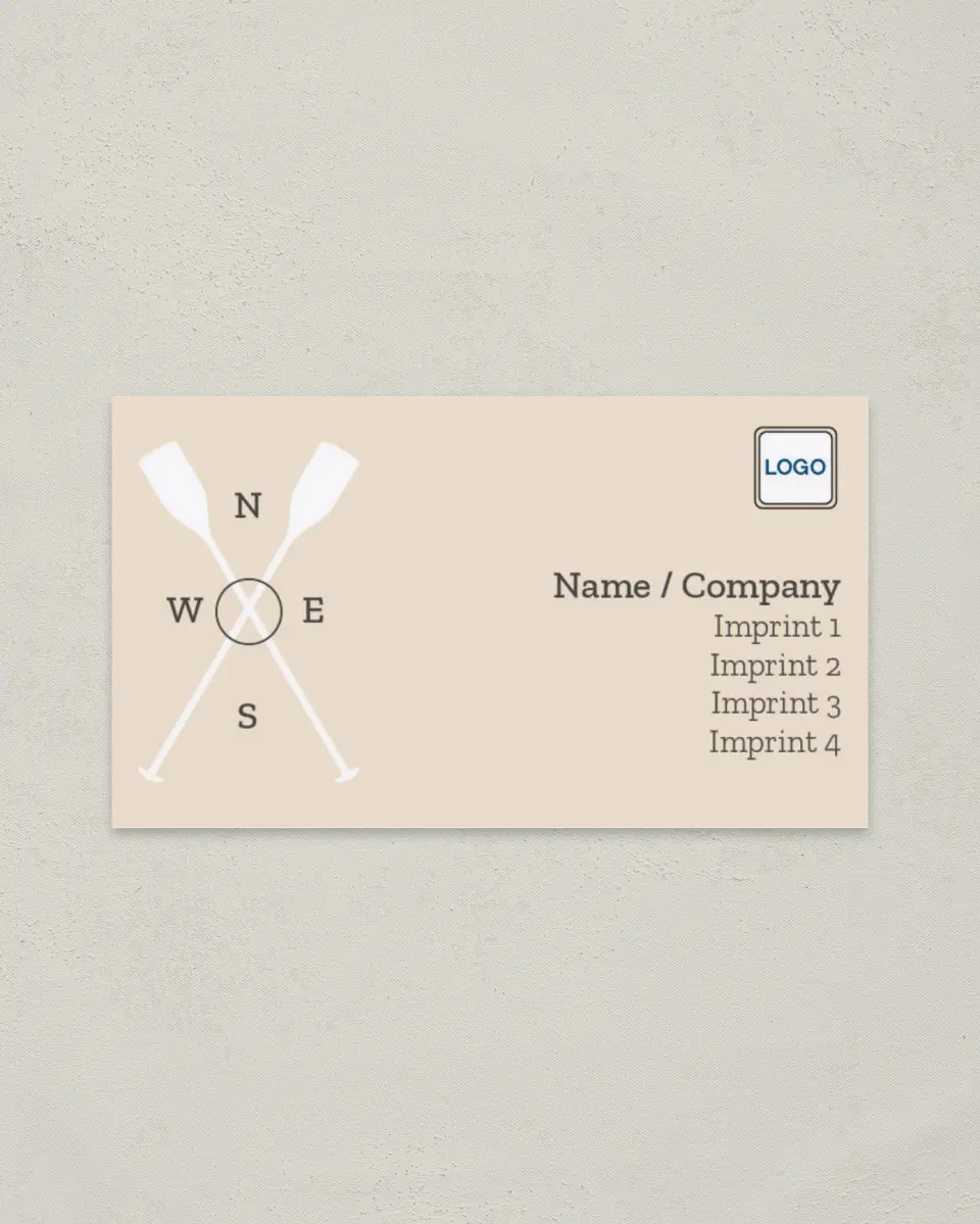 This is a 2" x 3½" Paper Business Card called Guided Rustic Travel printed in full color on Soft Touch paper