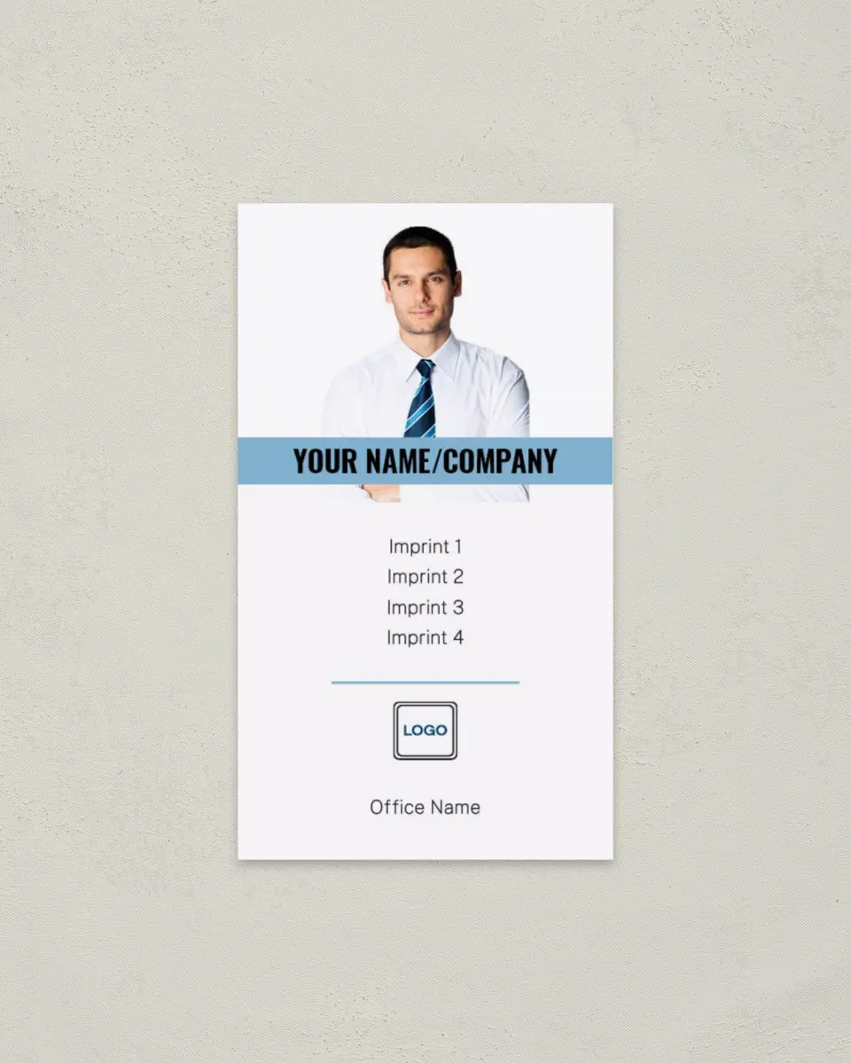 This is a 2" x 3½" Paper Business Card called Modern Highlight printed in full color on Soft Touch paper