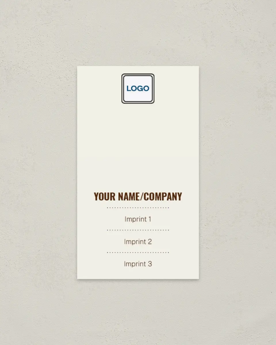This is a 2" x 3½" Paper Business Card called Dotted Divide printed in full color on Soft Touch paper