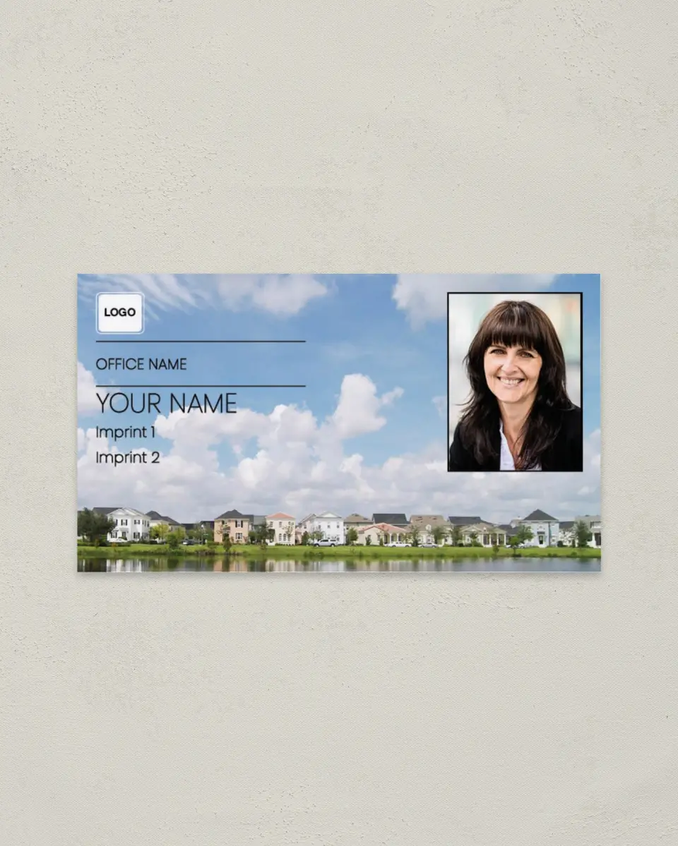 This is a 2" x 3½" Paper Business Card called All Across Town printed in full color on Soft Touch paper