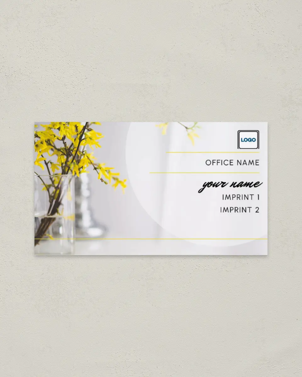 This is a 2" x 3½" Paper Business Card called Showy Stems printed in full color on Soft Touch paper