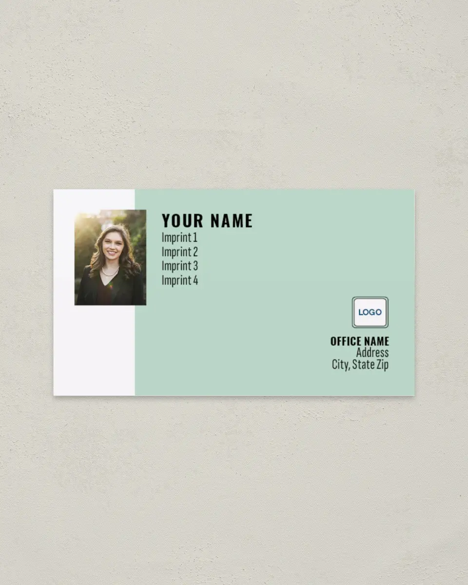 This is a 2" x 3½" Paper Business Card called Color Contrast printed in full color on Soft Touch paper