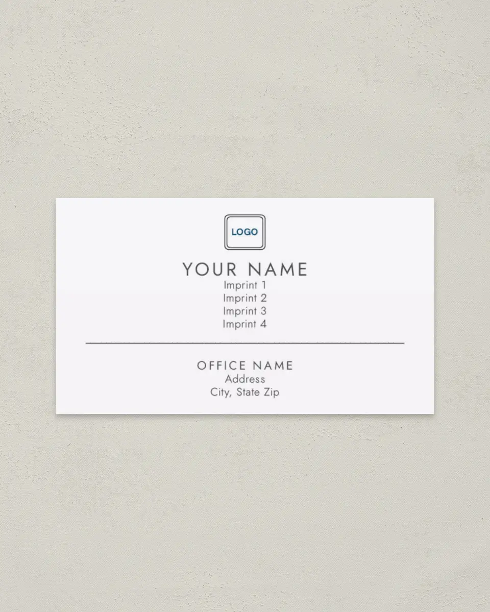 This is a 2" x 3½" Paper Business Card called Top Value printed in full color on Soft Touch paper